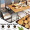 Outdoor 9-Piece Patio Dining Set – Acacia Wood Square Table with Umbrella Hole